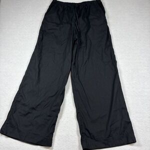 Athleta Paradise Midrise Baggy Wide Leg Linen Blend Pants Womens Medium Black
